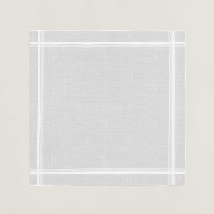 Blanc H Relief Handkerchief