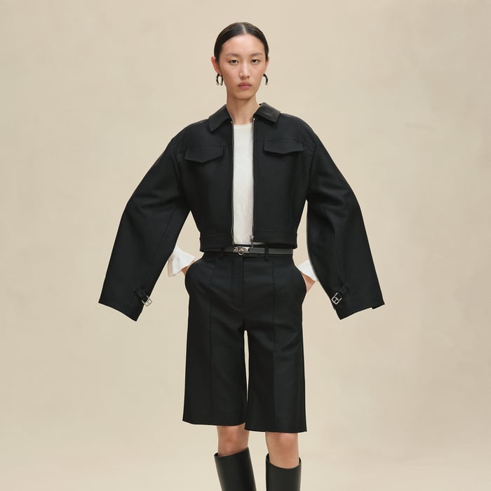 Noir Zipped Denim Jacket