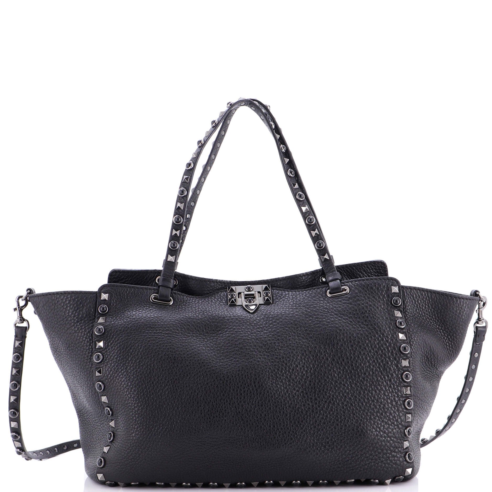 Valentino Garavani Rolling Rockstud Tote Leather with Cabochons Medium
