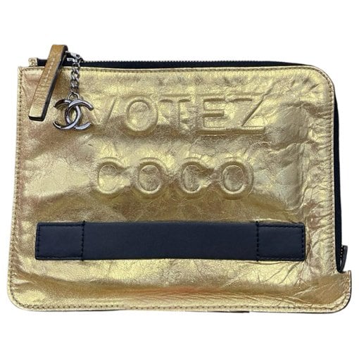 Leather clutch bag