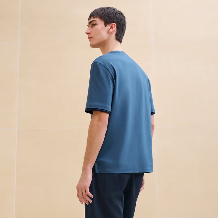 Bleu Turquin "Piqures Sellier" T-shirt