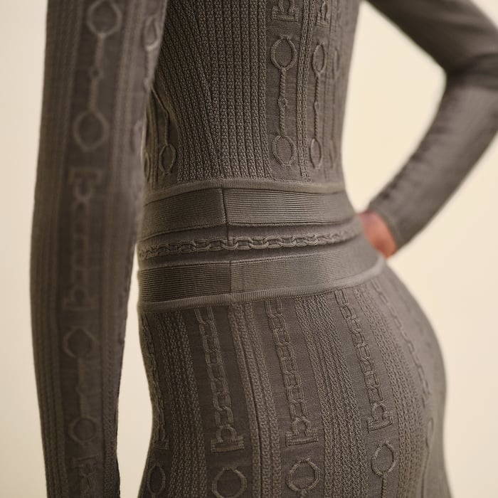 Marron Tarn Buttoned Tailored Long Dress