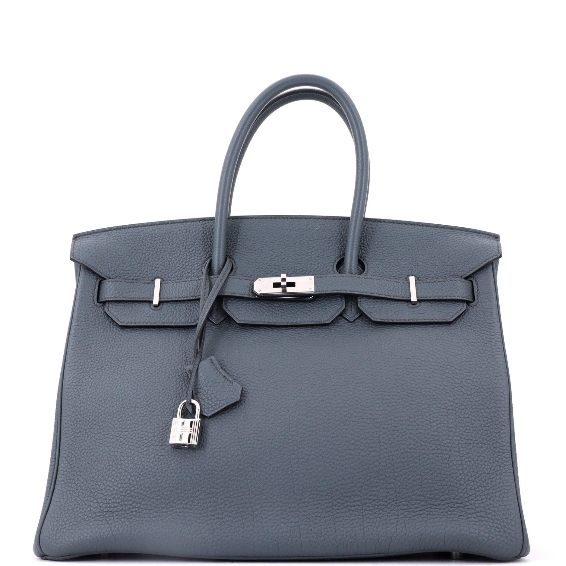 Birkin Handbag Bleu Orage Togo with Palladium Hardware 35