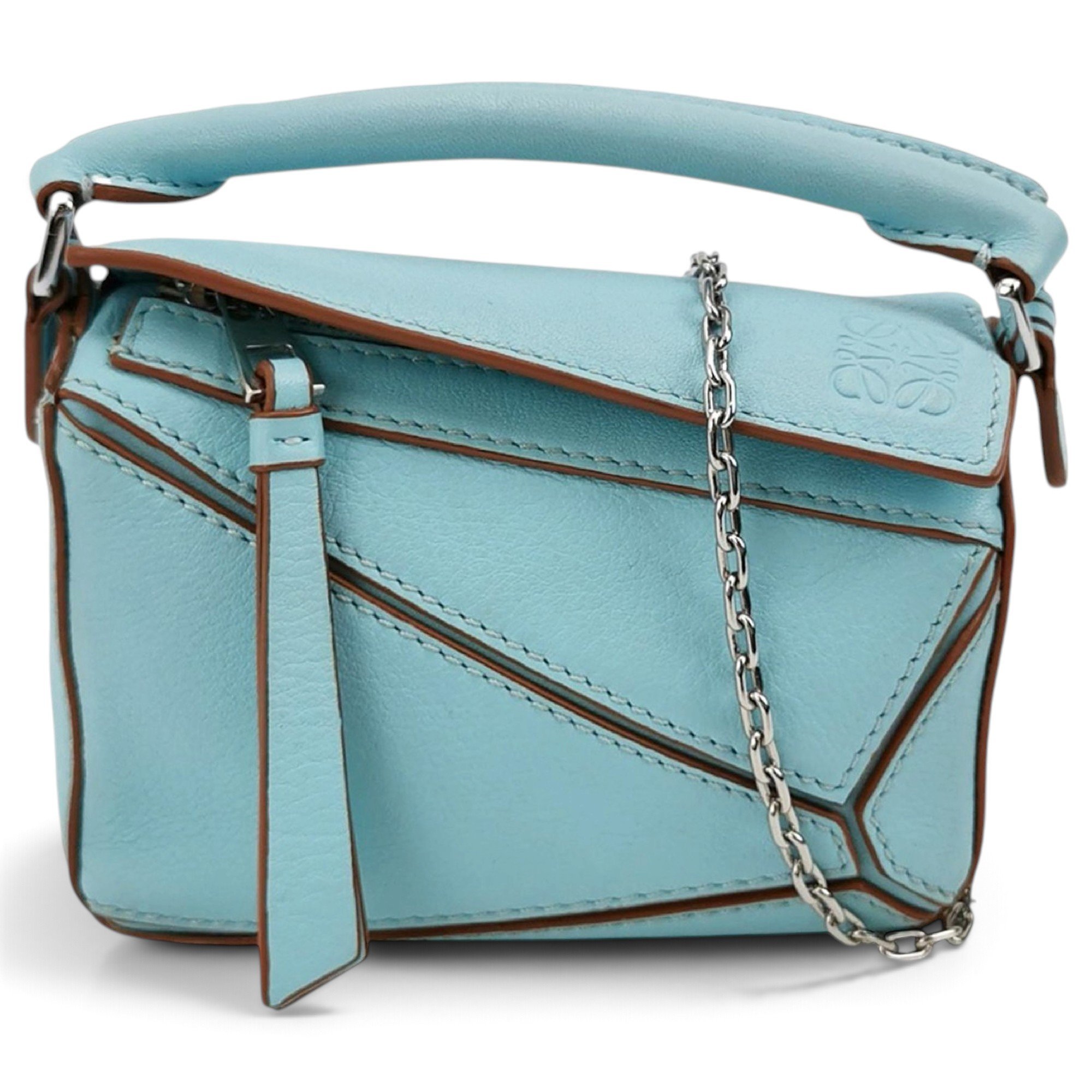 Puzzle leather handbag
