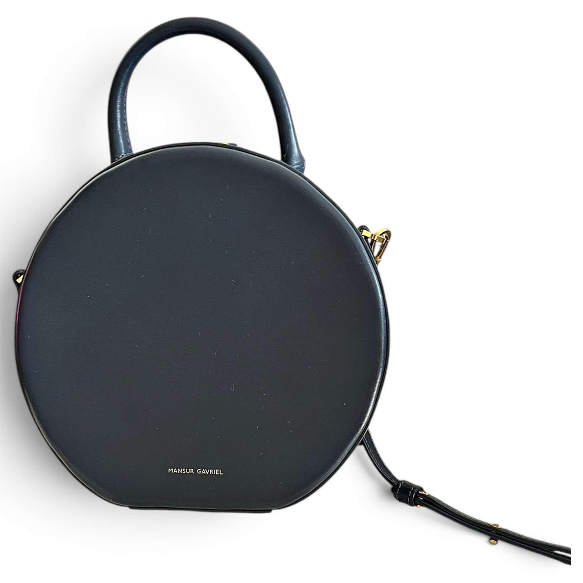 Circle leather crossbody bag