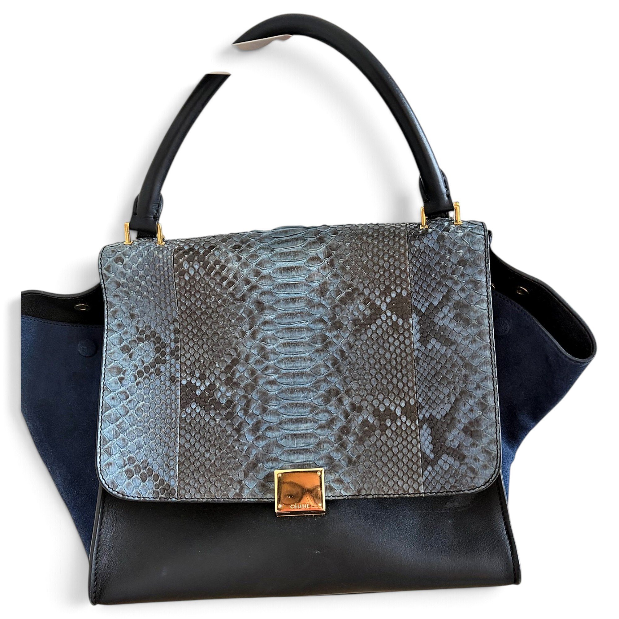 Trapèze leather handbag