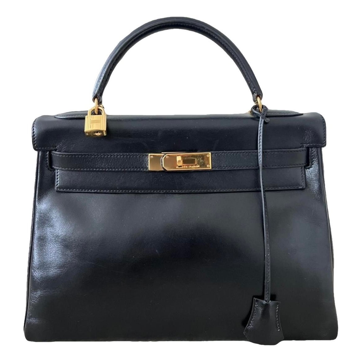 Hermes Kelly 32 Handbag Box Calf Leather 1991