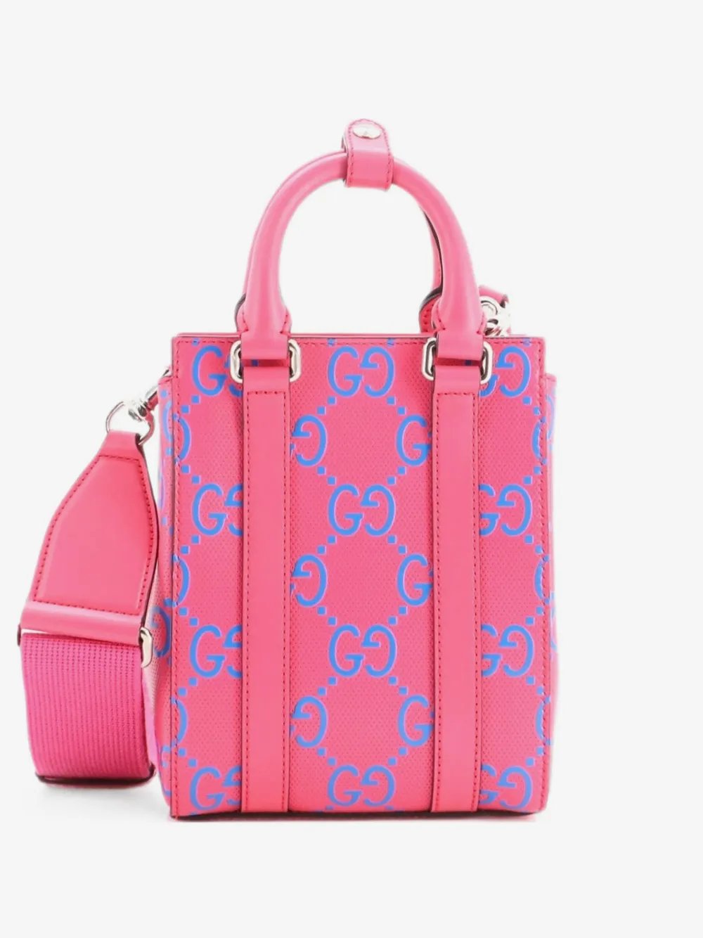 Convertible Open GG Embossed Perforated Leather Mini tote bag