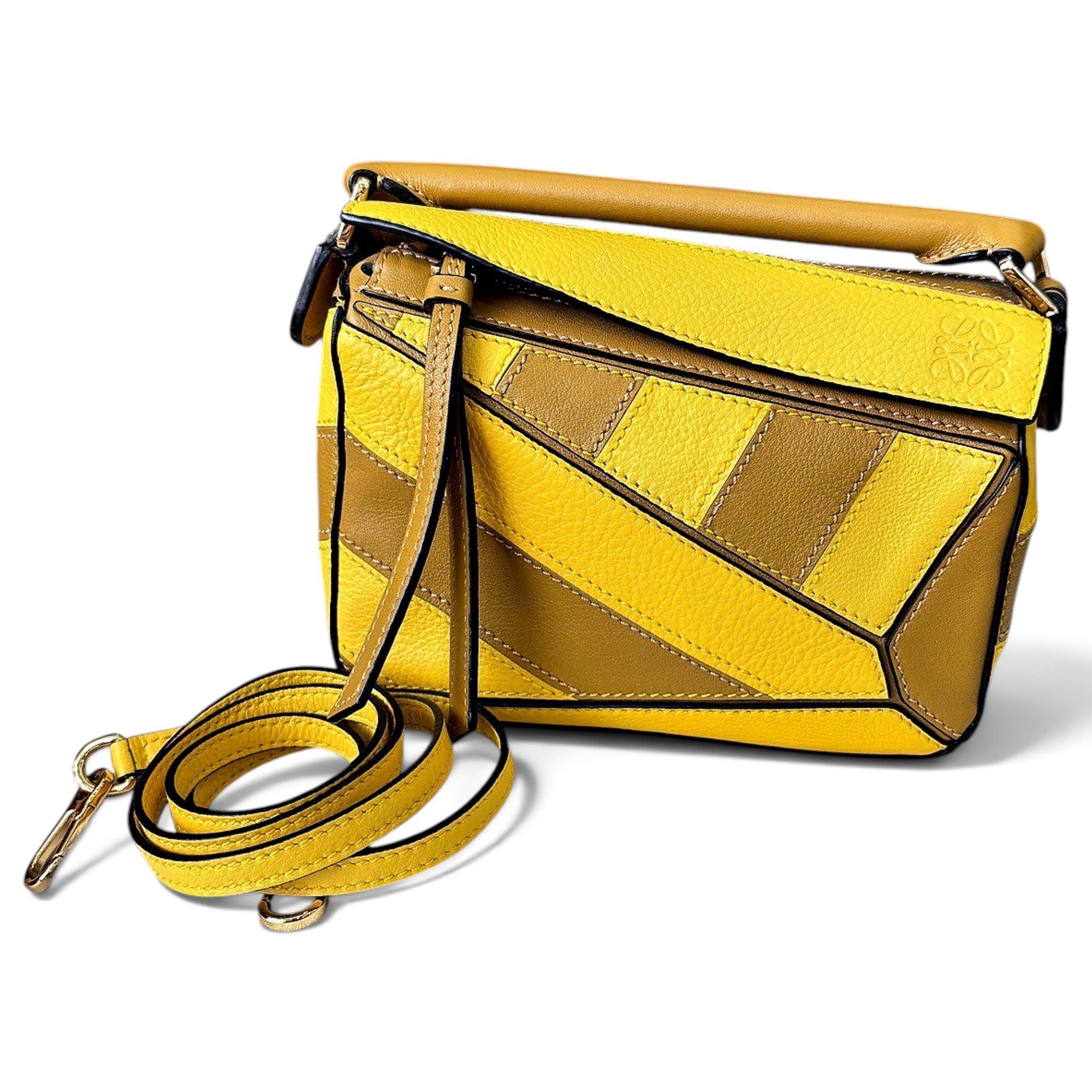 Puzzle leather handbag