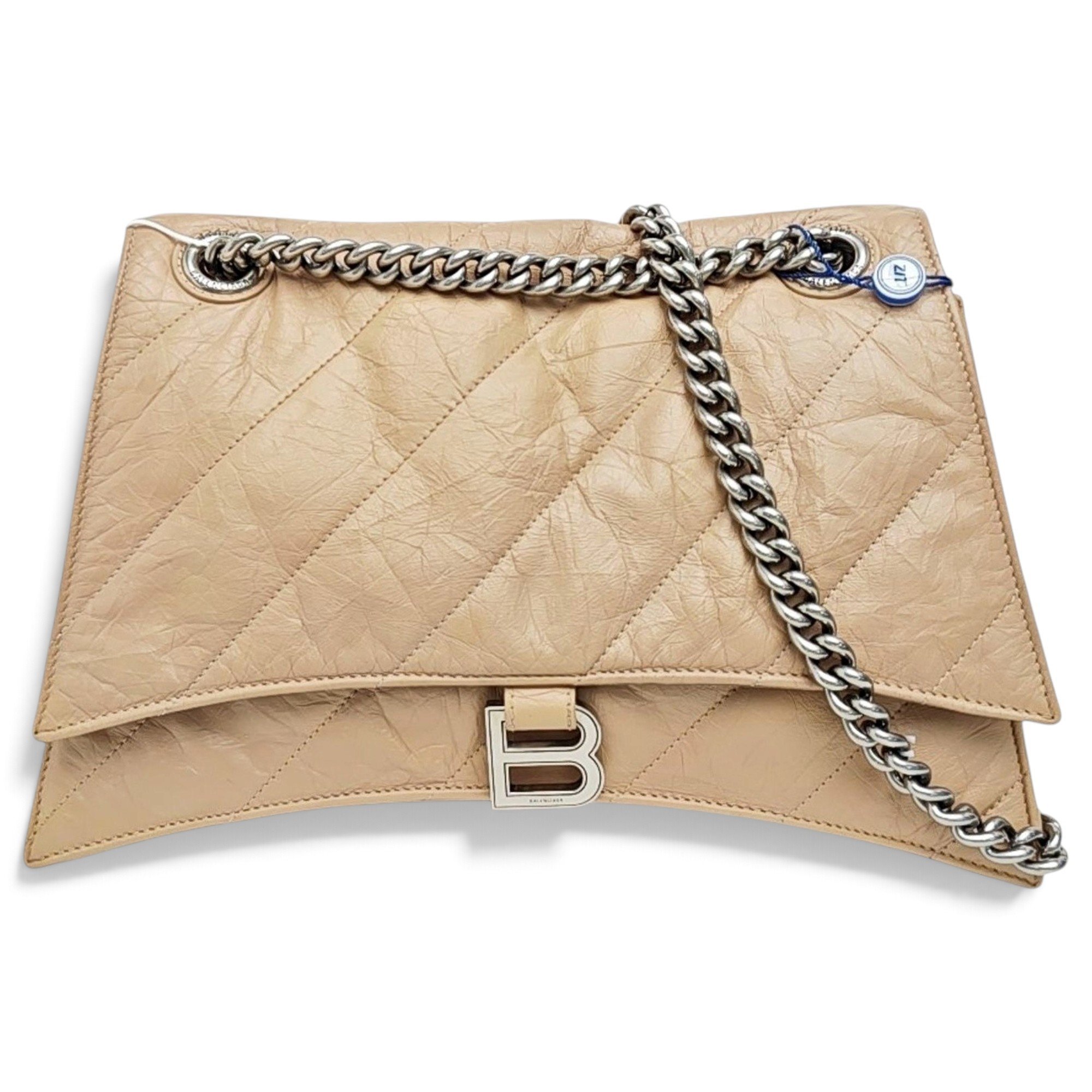 Crush leather handbag