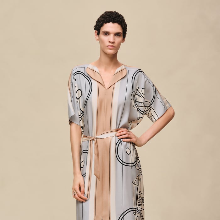 Gris Paruline "Ex-libris a Main Levee" Caftan