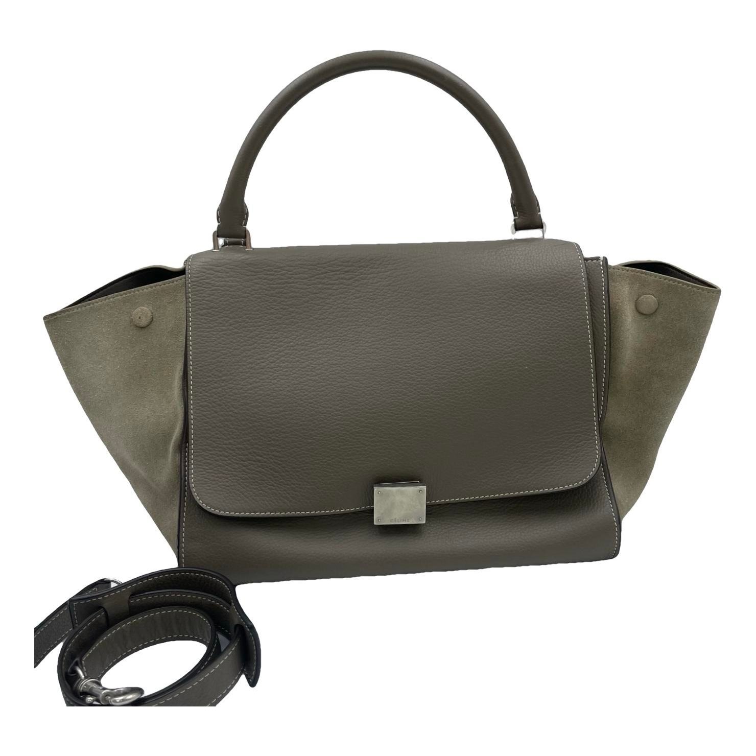 Trapèze leather handbag