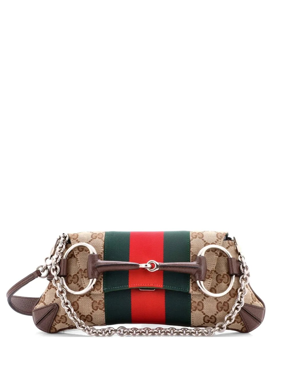 Horsebit NM Web Chain Clutch GG Canvas Small shoulder bag