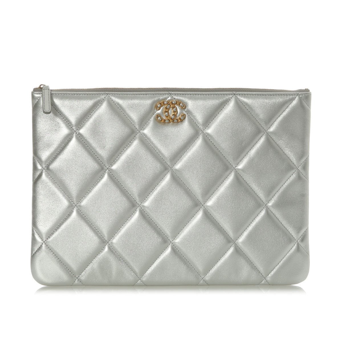 Leather clutch bag