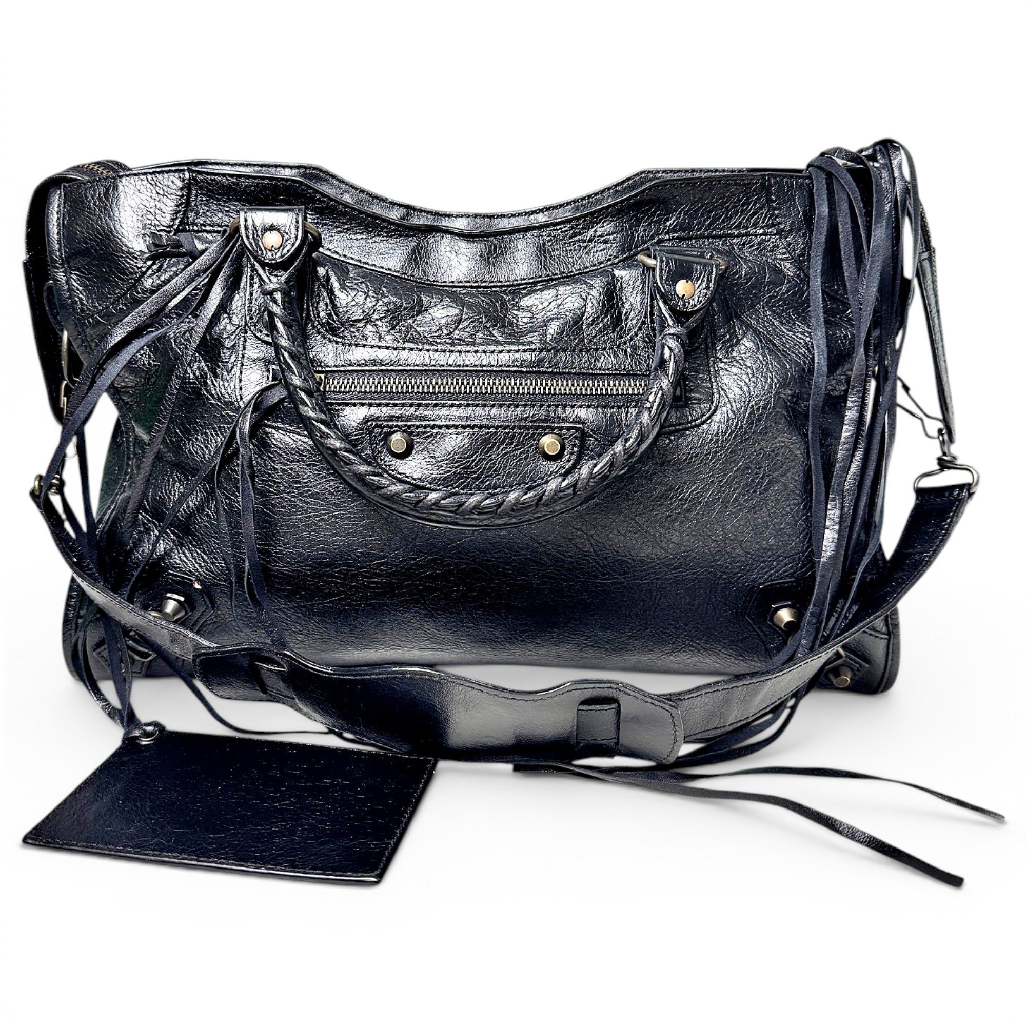 City leather handbag