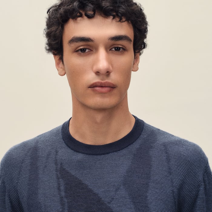 Indigo "Grand Large" Crewneck Sweater