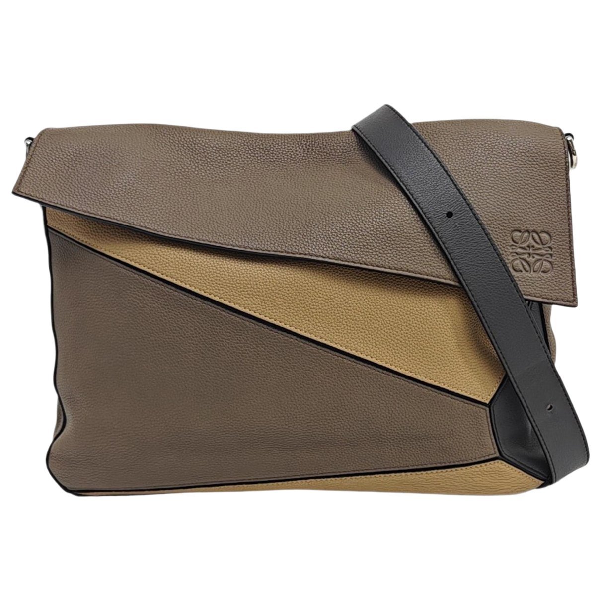Puzzle leather crossbody bag