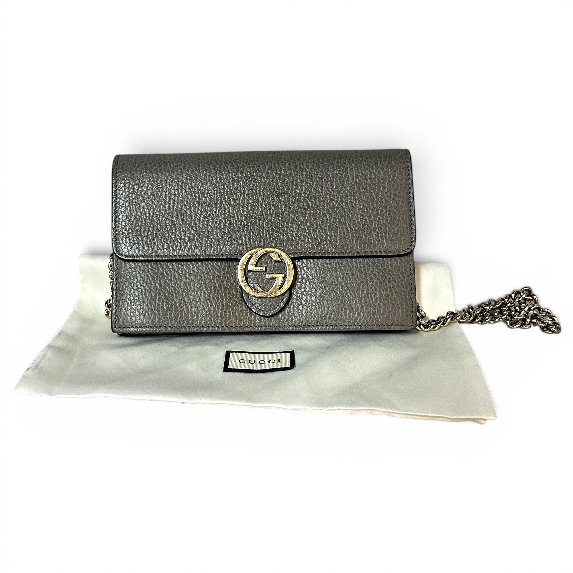 Interlocking leather handbag