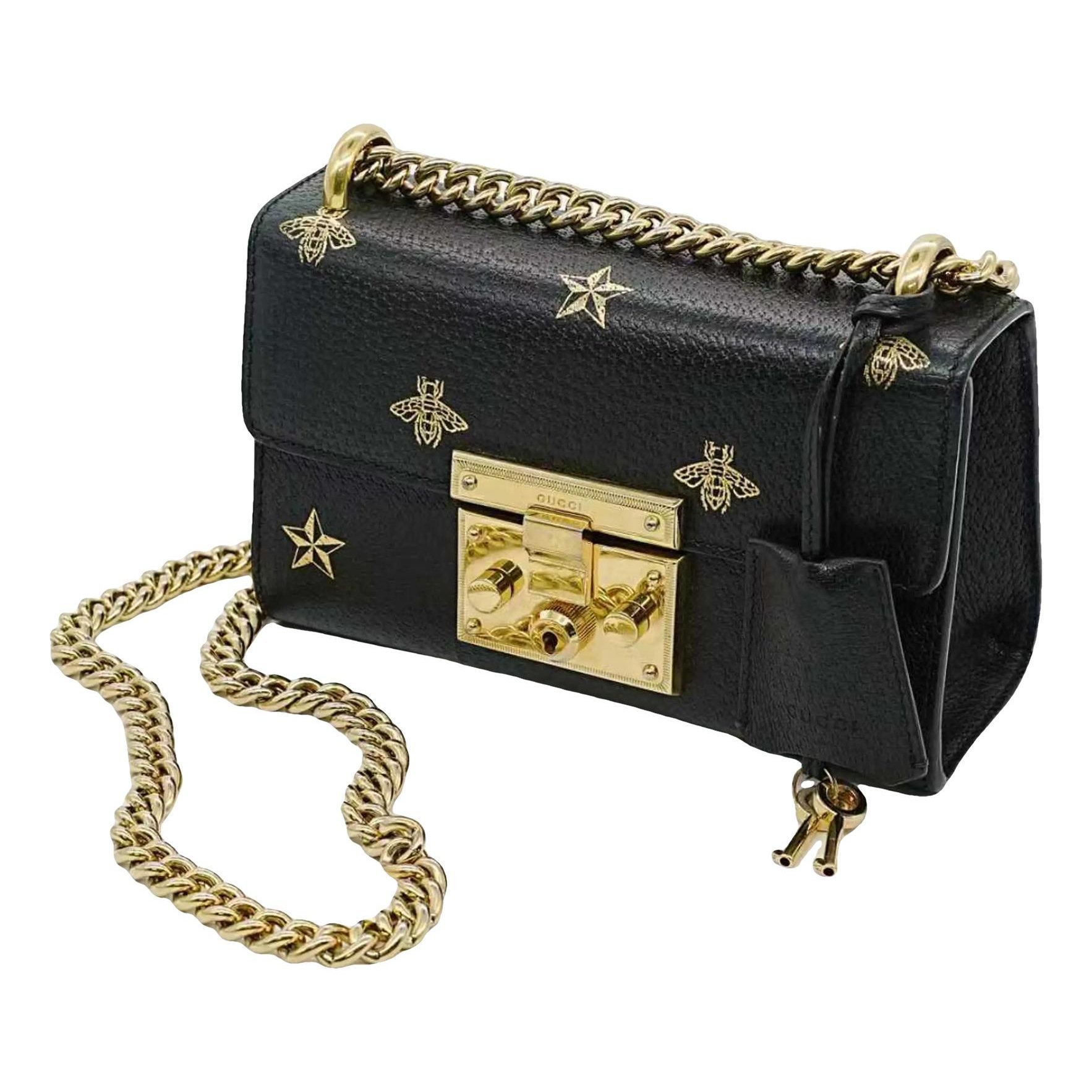 Padlock leather crossbody bag