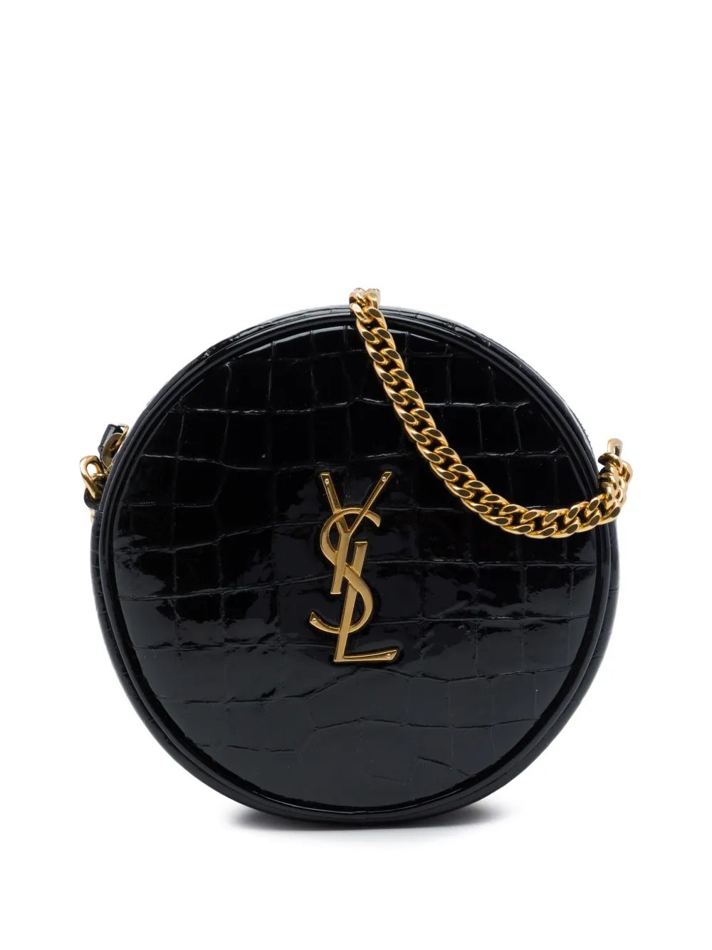 2020 Croc Embossed Patent Round Vinyle Camera Bag crossbody bag