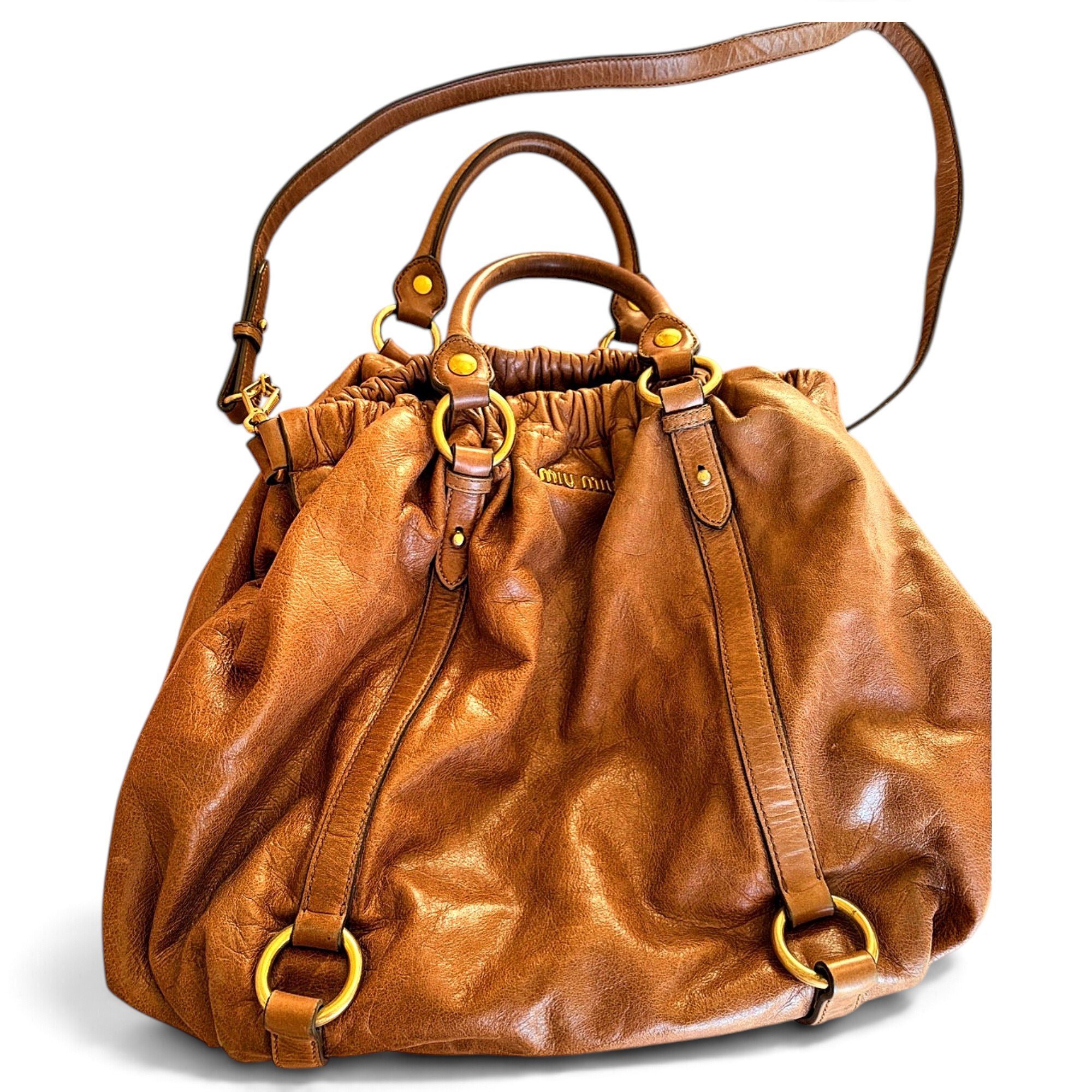 Bow bag leather handbag