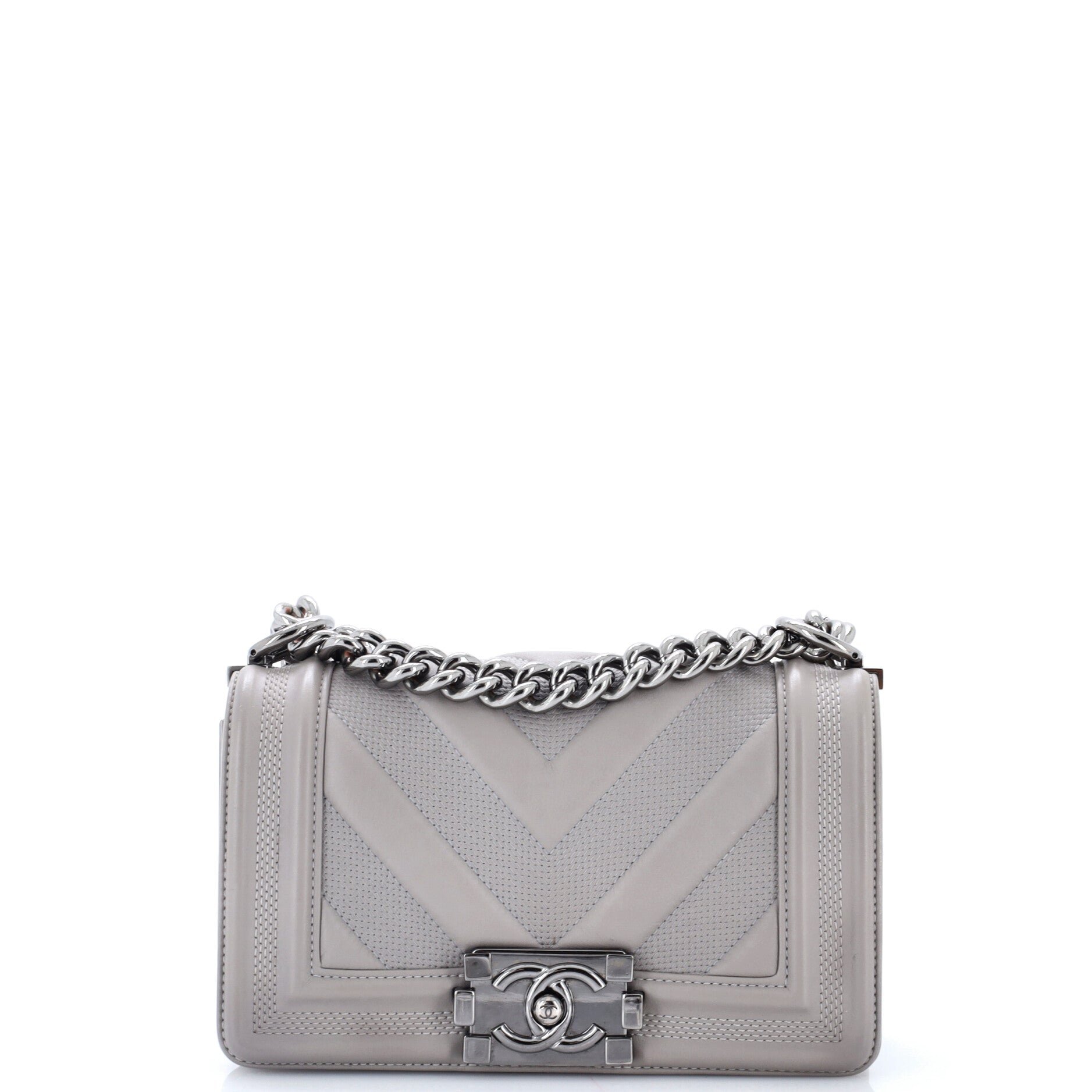 Boy Flap Bag Perforated Chevron Lambskin Small