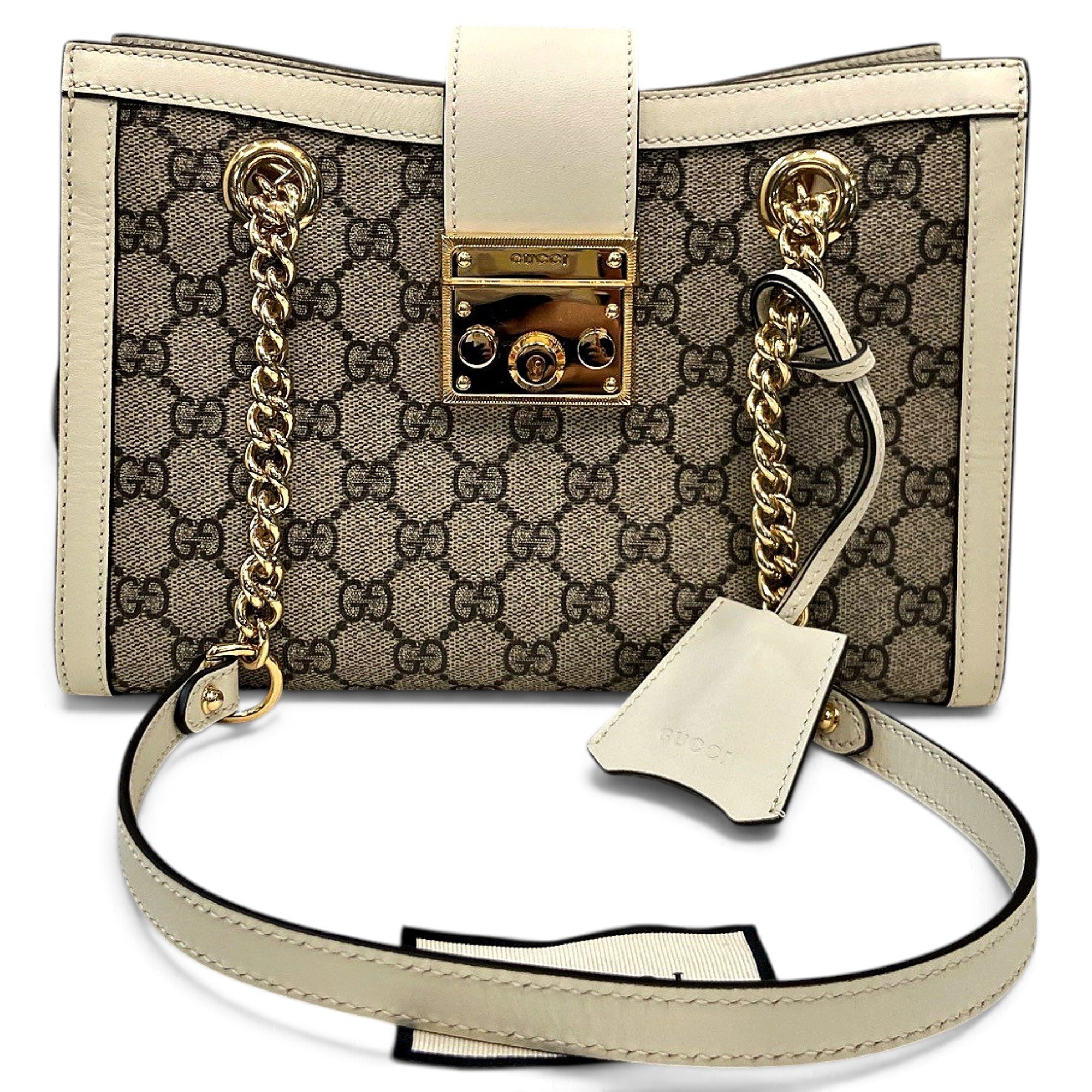 Padlock leather handbag