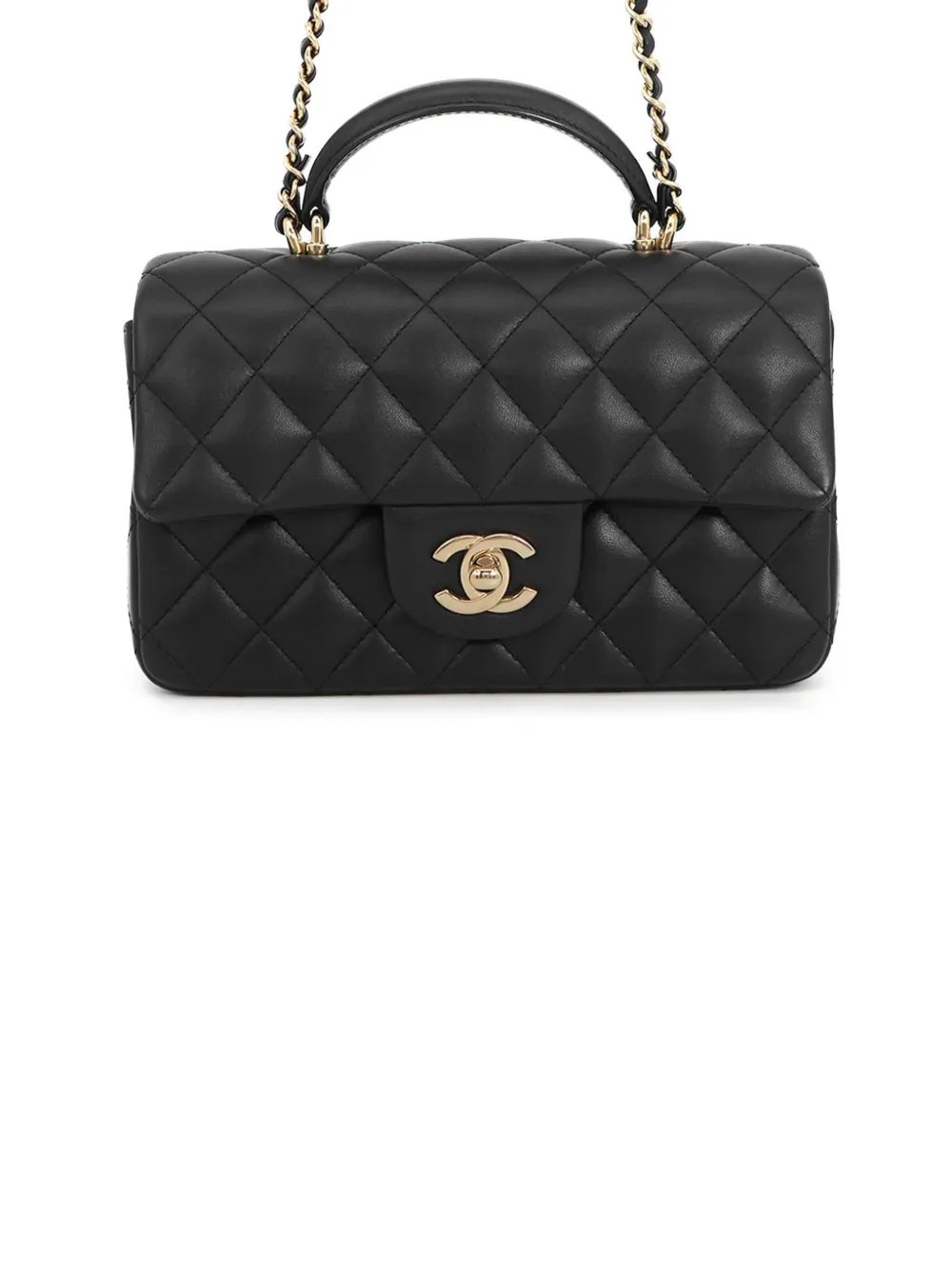 2021-2026 Mini Rectangular Classic Lambskin Top Handle Flap satchel