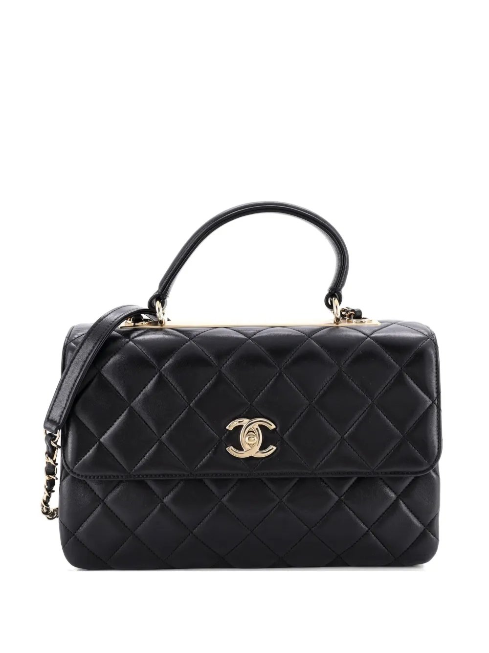 Trendy CC Top Handle Bag Quilted Lambskin Medium satchel