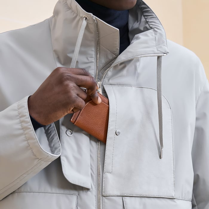 Silex Straight Cut Jacket With Leather Detail