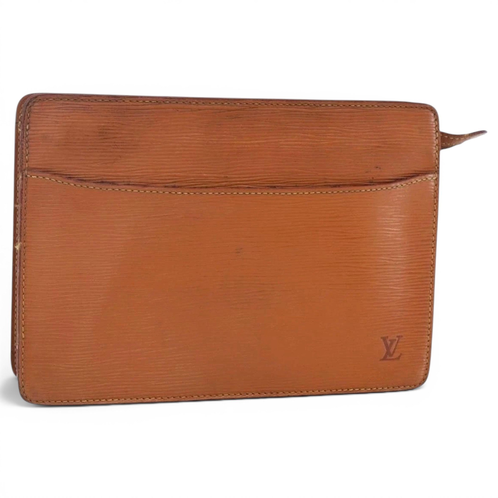 Leather clutch bag