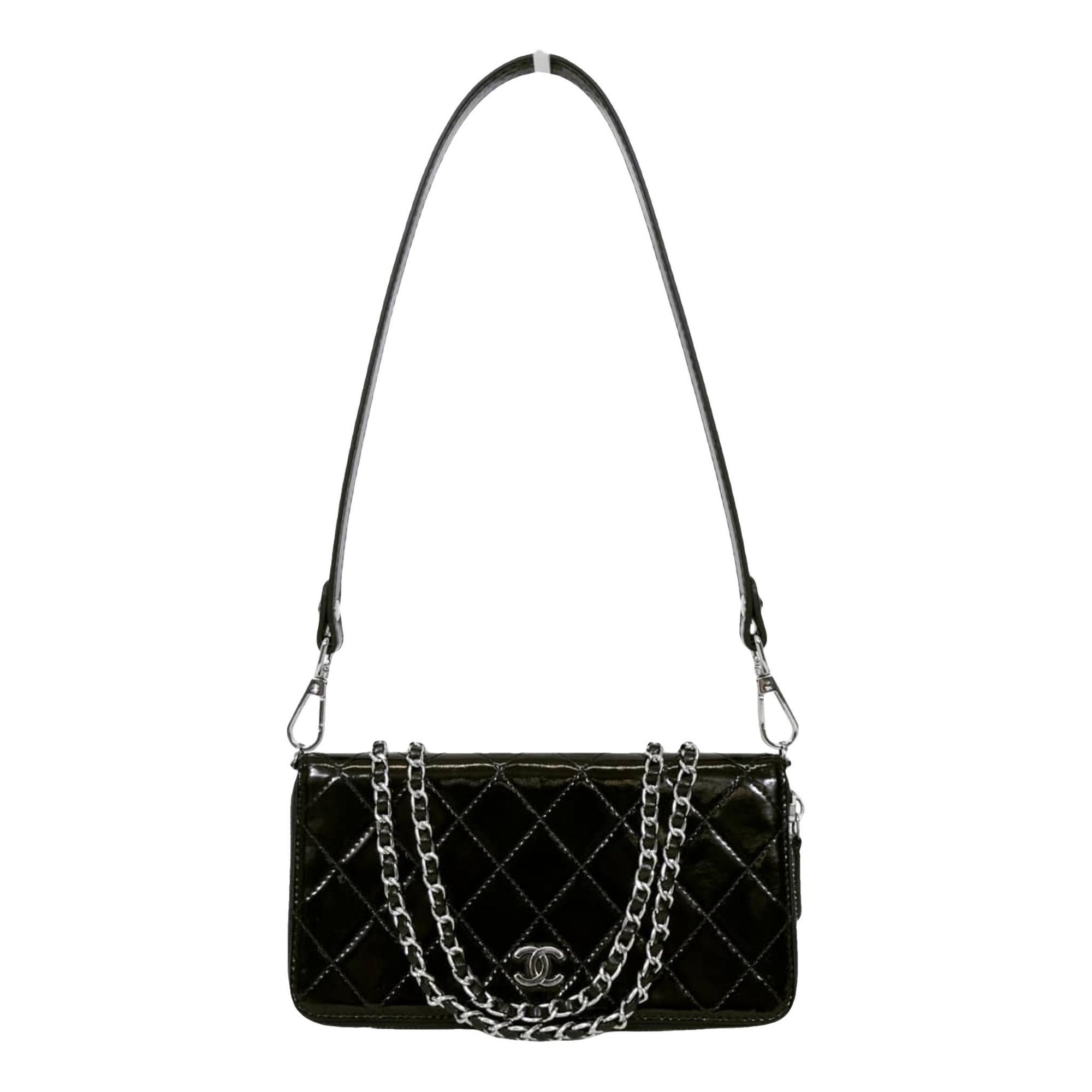 Wallet On Chain patent leather crossbody bag