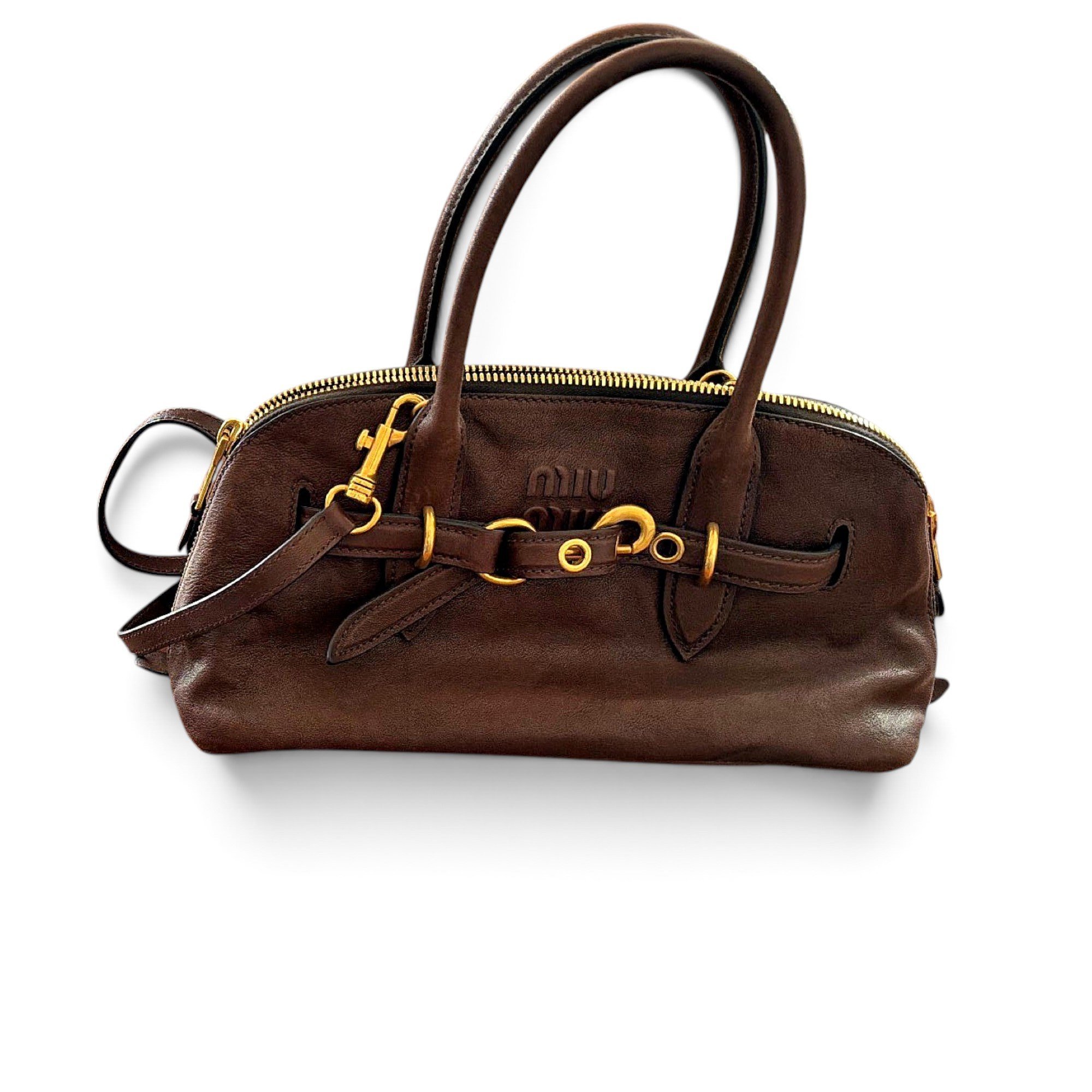Coffer leather handbag