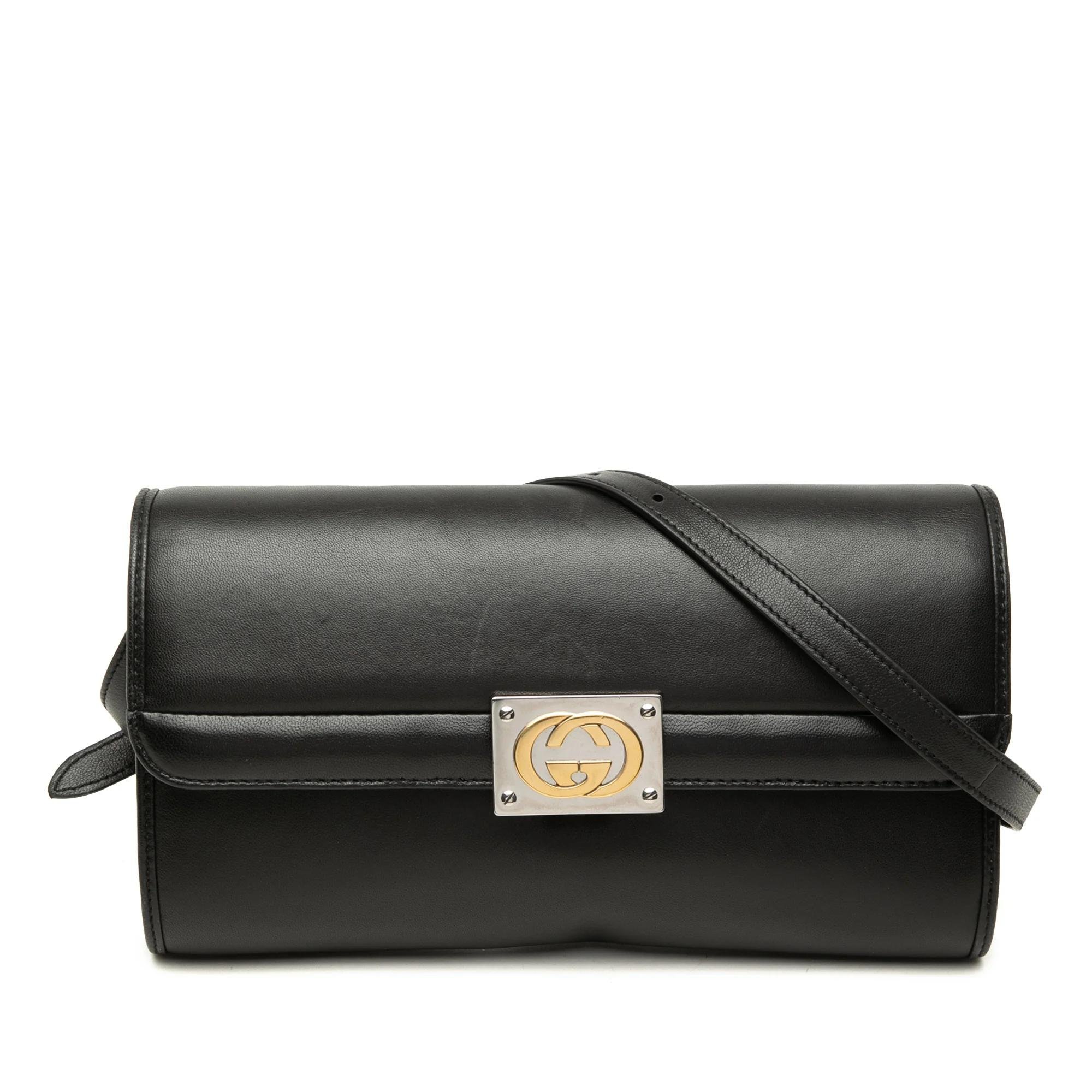 Interlocking pony-style calfskin crossbody bag