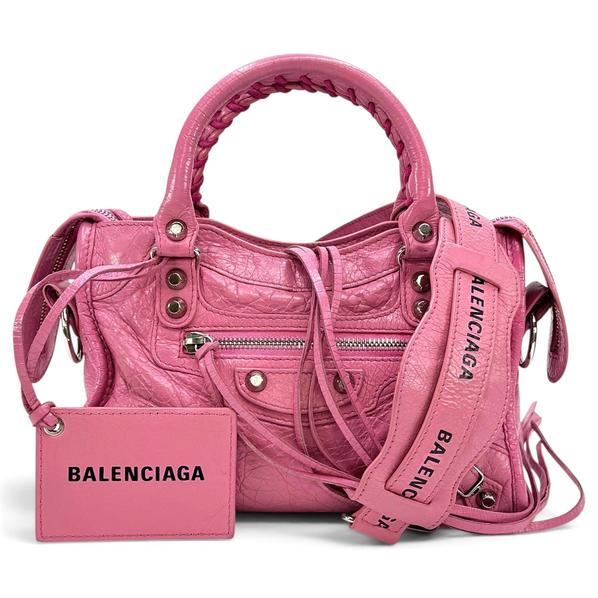 City leather handbag