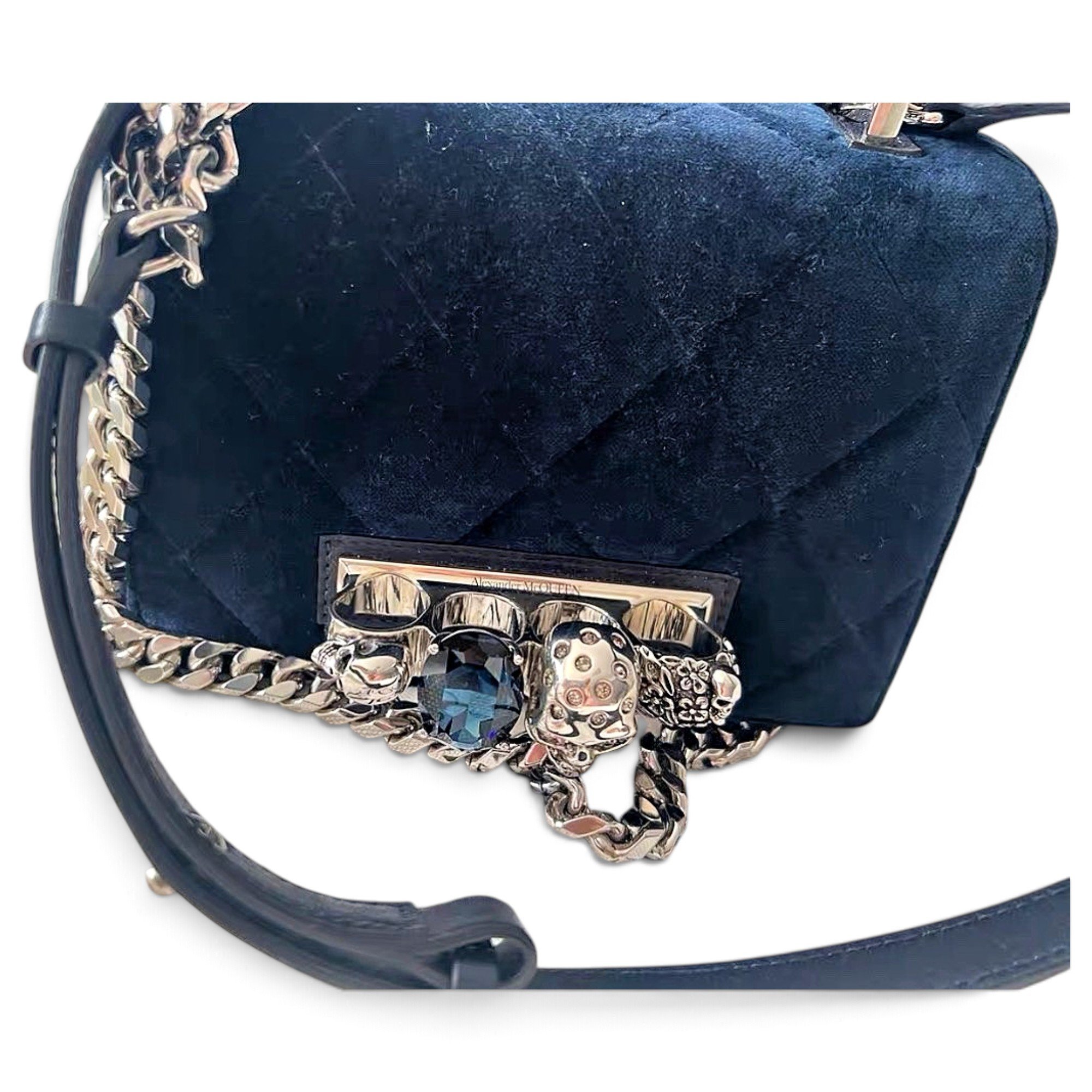 Alexander McQueen Knuckle velvet crossbody bag