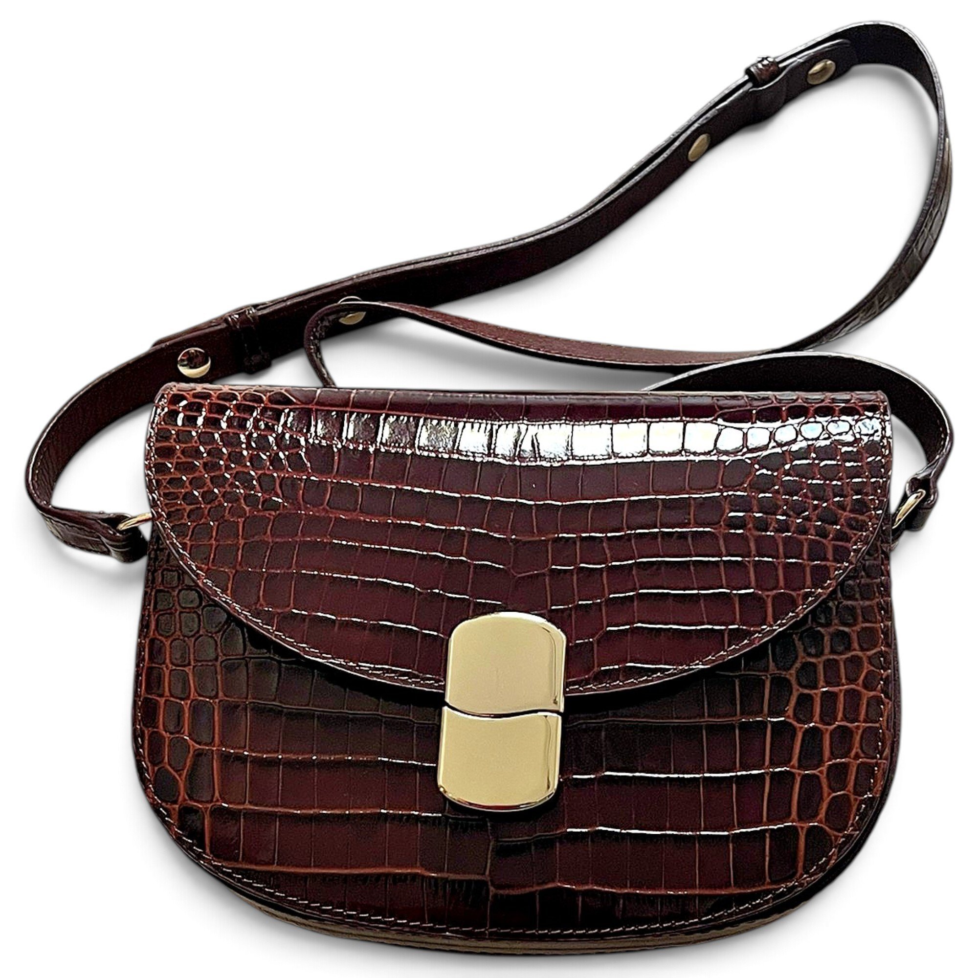Claude patent leather crossbody bag
