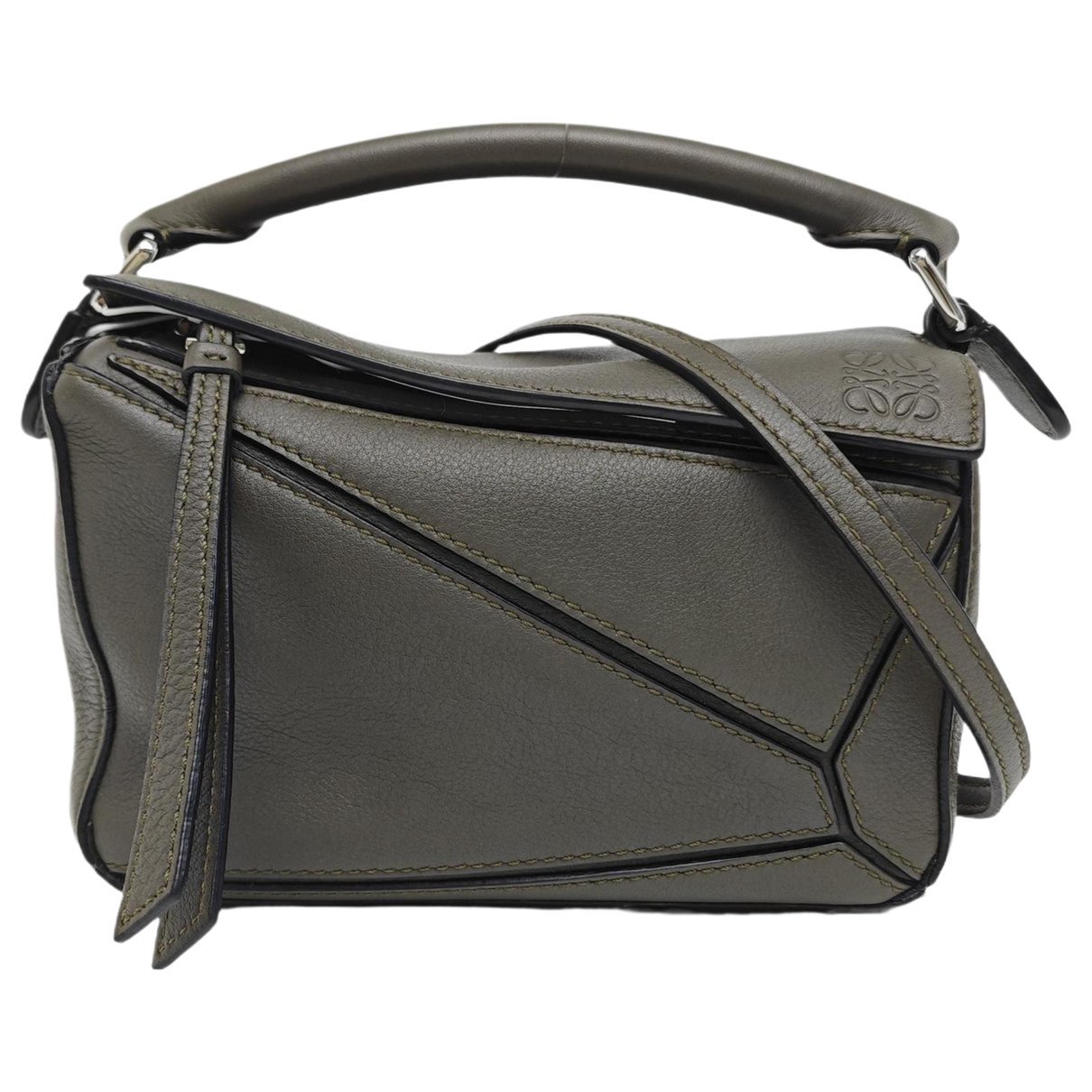 Puzzle leather handbag