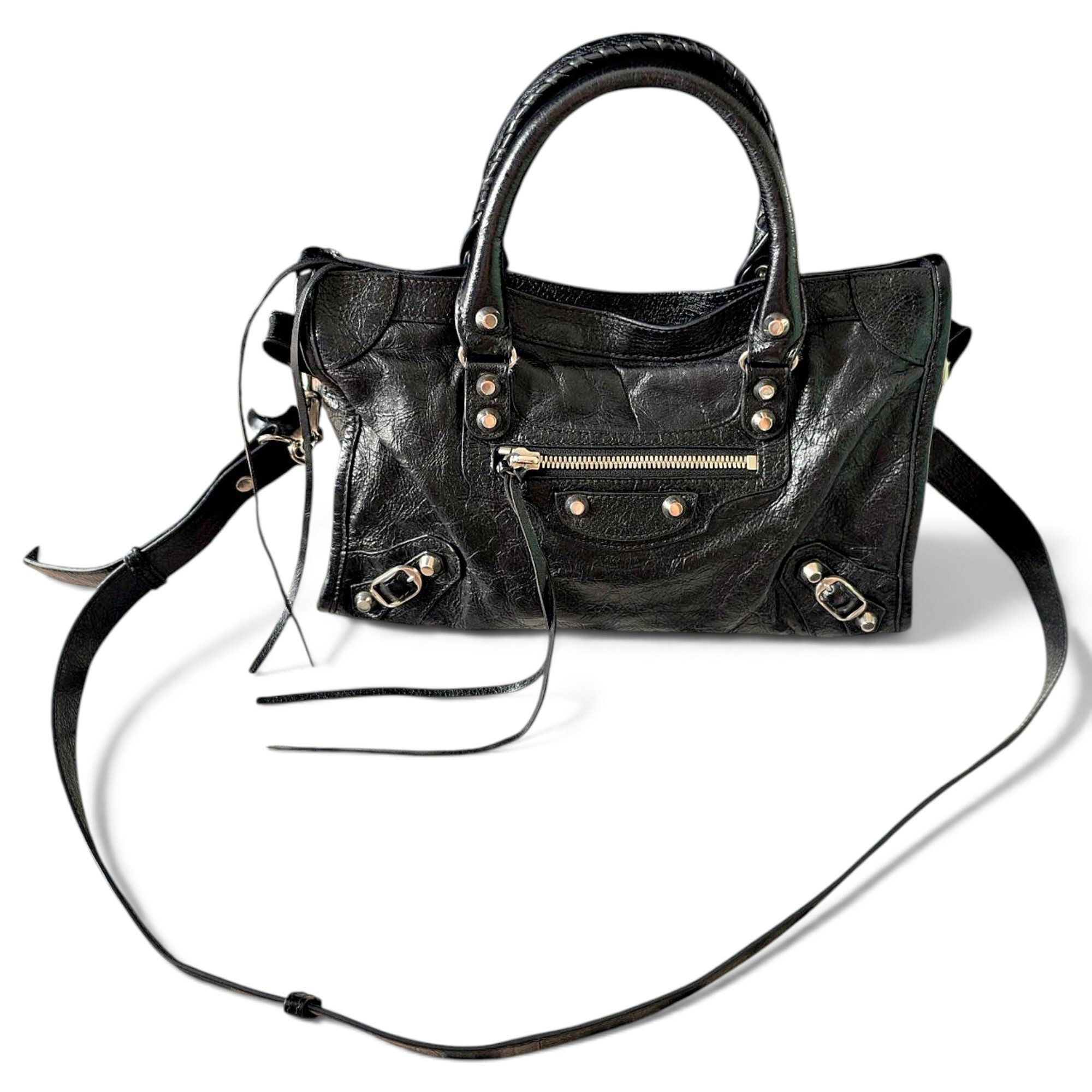 City leather handbag