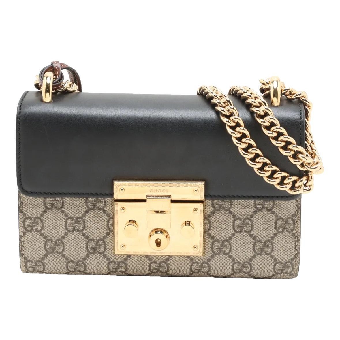 Padlock leather handbag