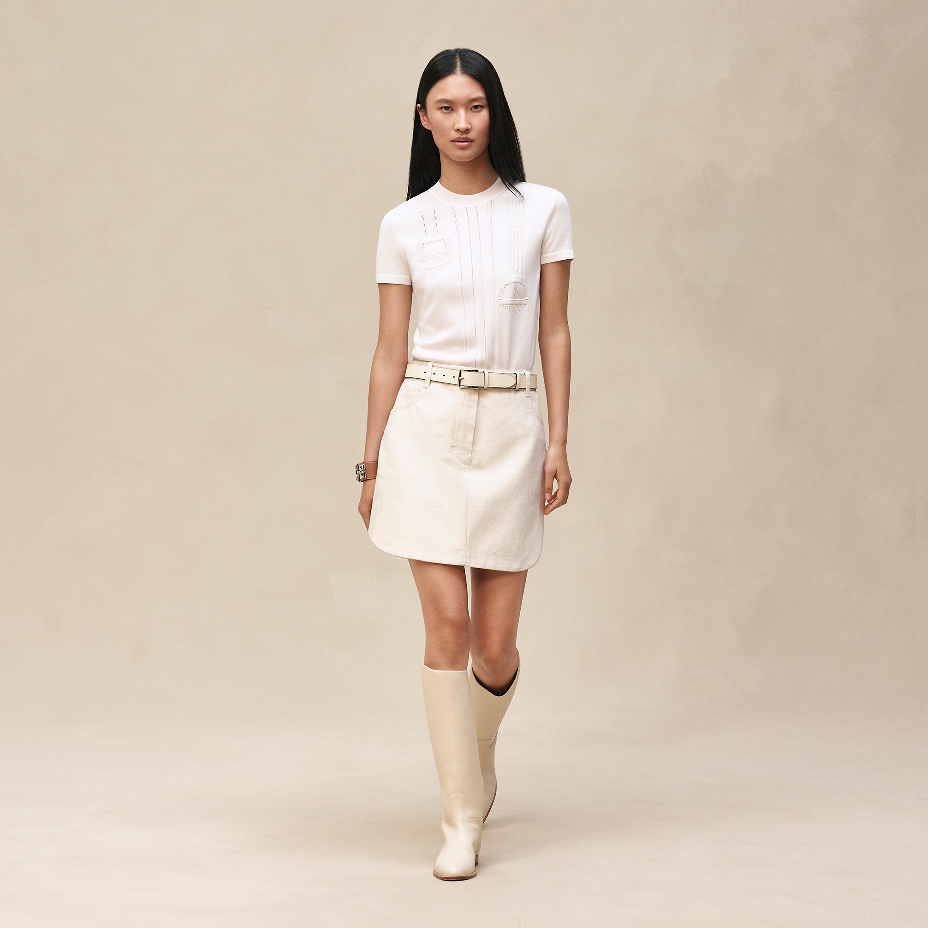 "Etriers Remix" short-sleeve sweater