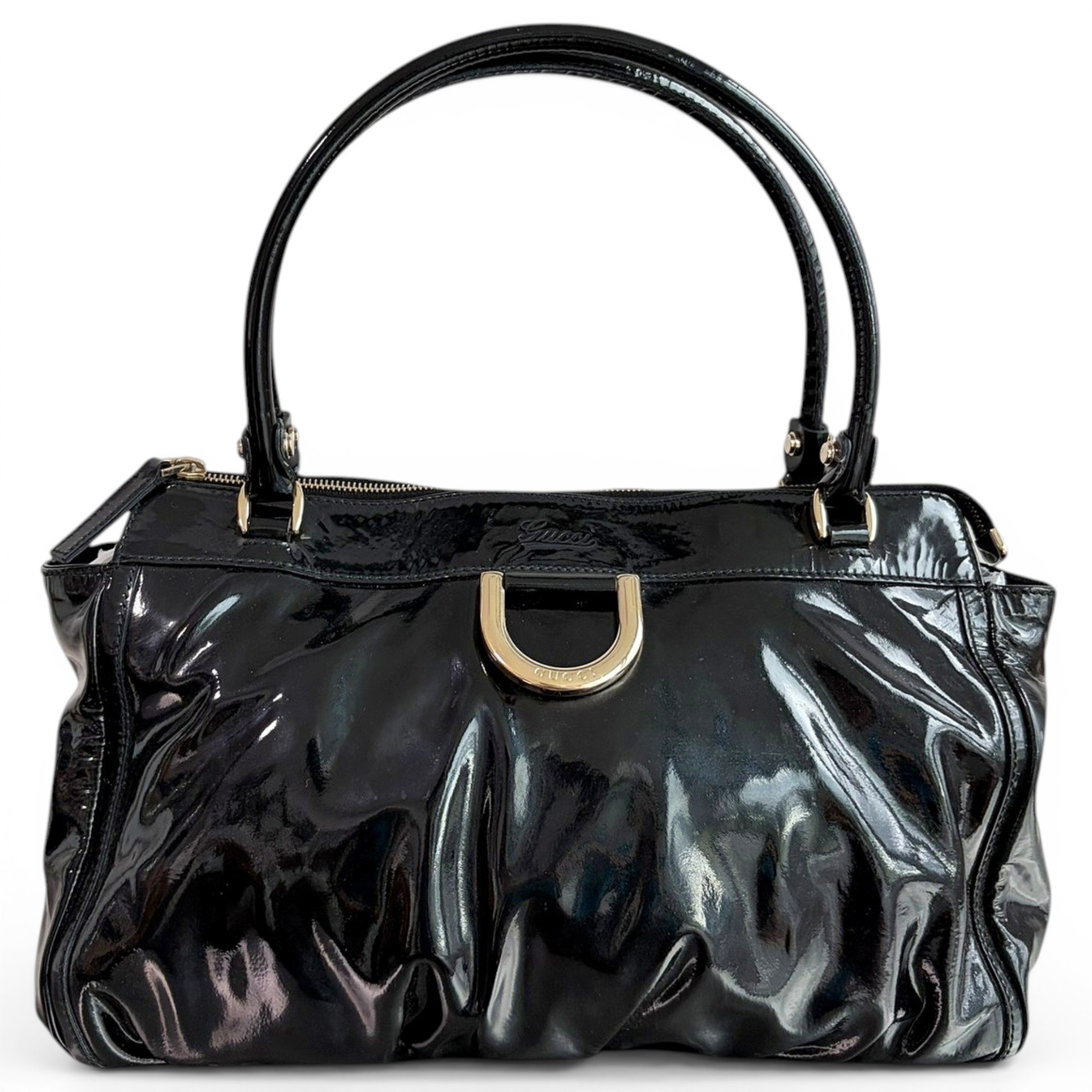 D-Ring patent leather tote
