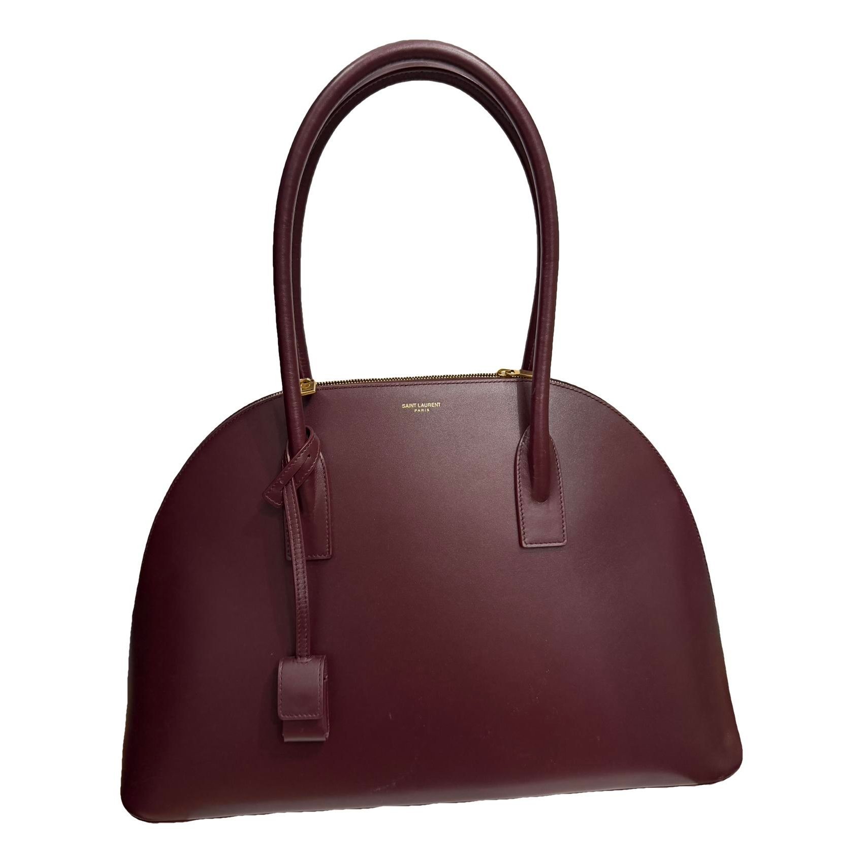 Duffle leather handbag