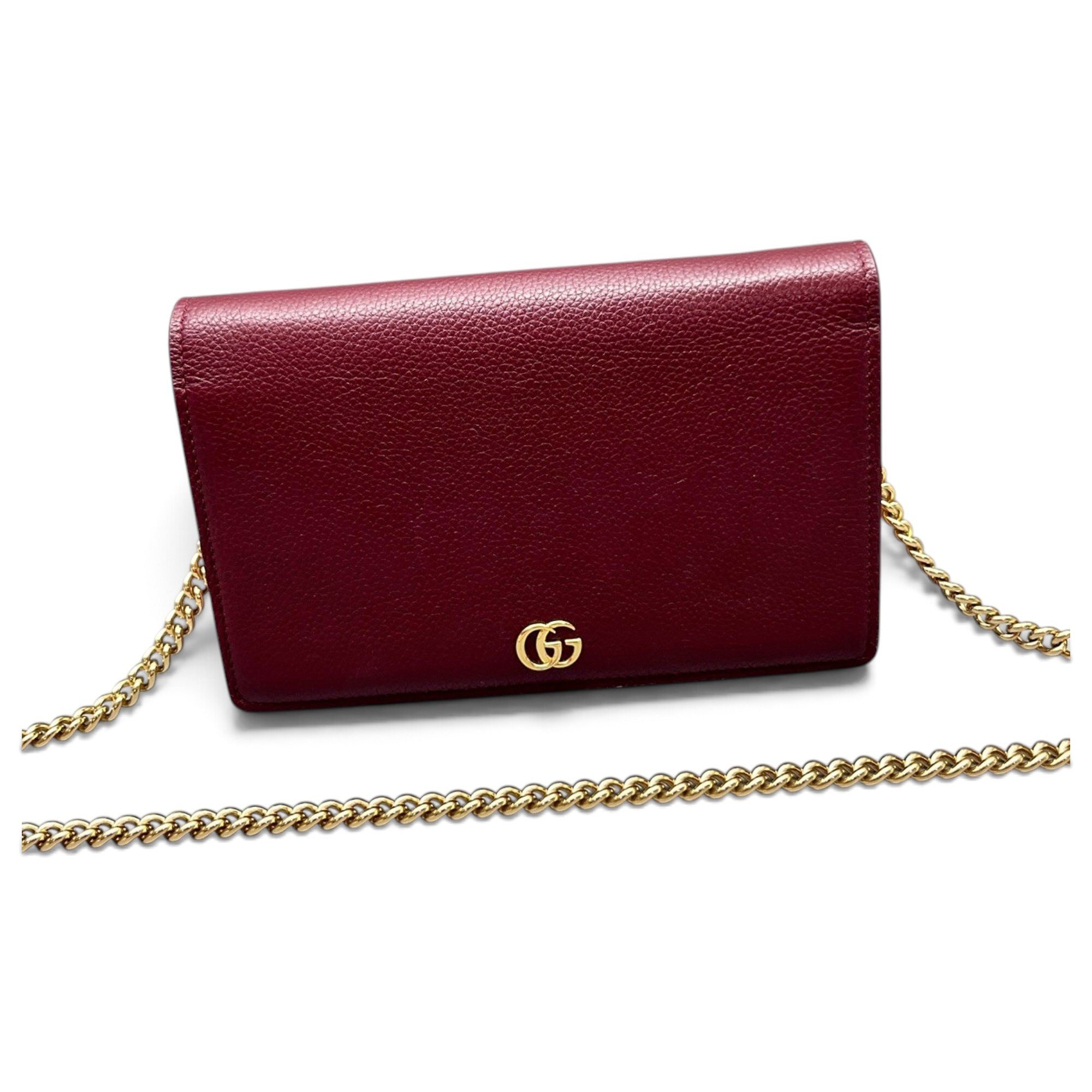 GG Marmont Chain Flap Wallet leather handbag