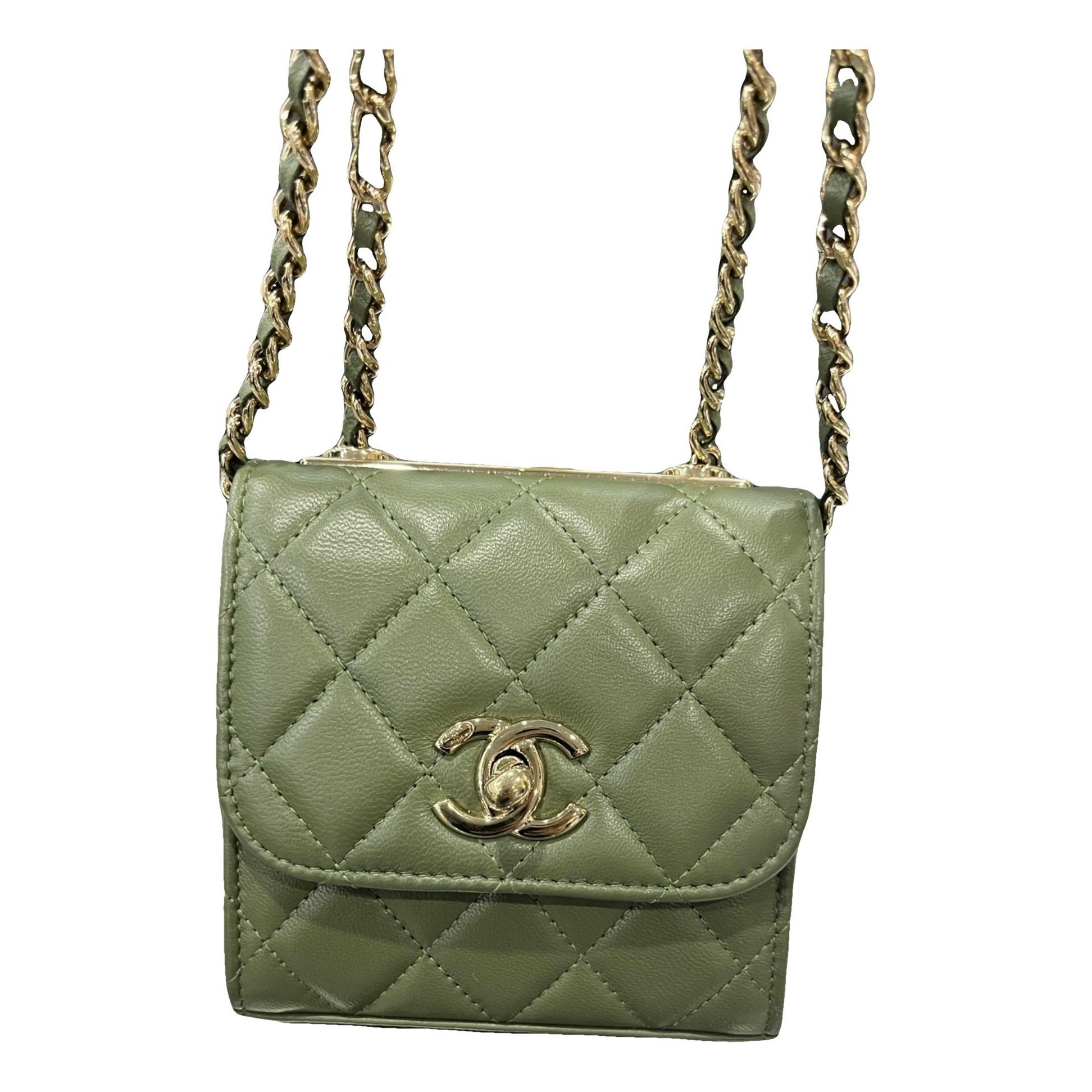 Trendy CC leather crossbody bag
