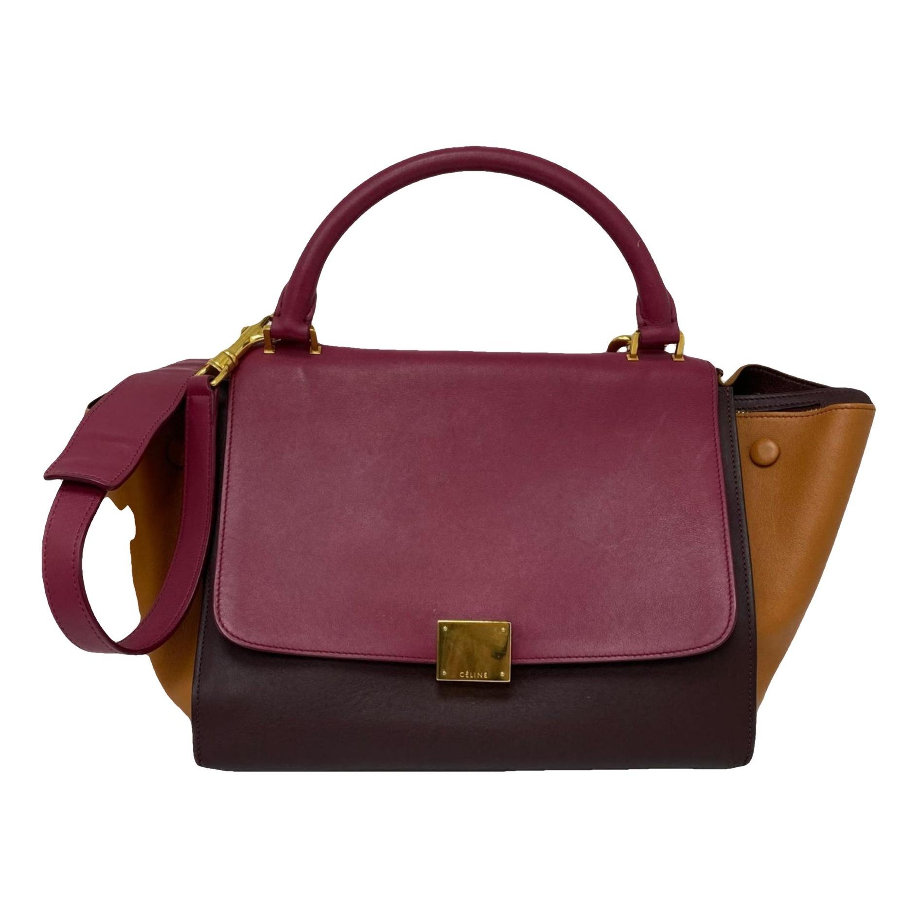 Trapèze leather handbag