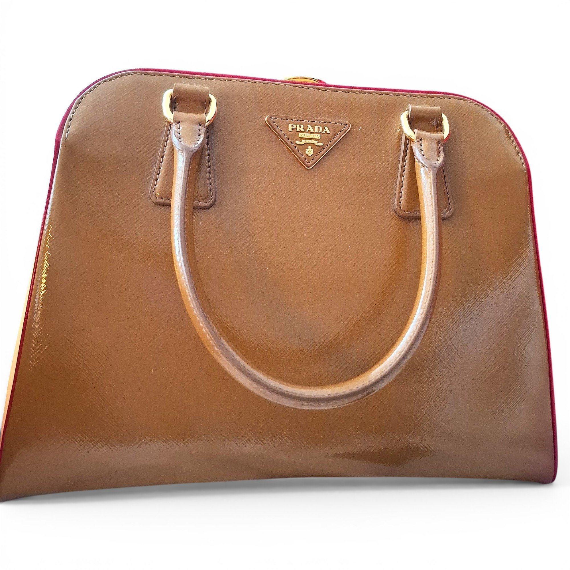 Pyramid leather handbag