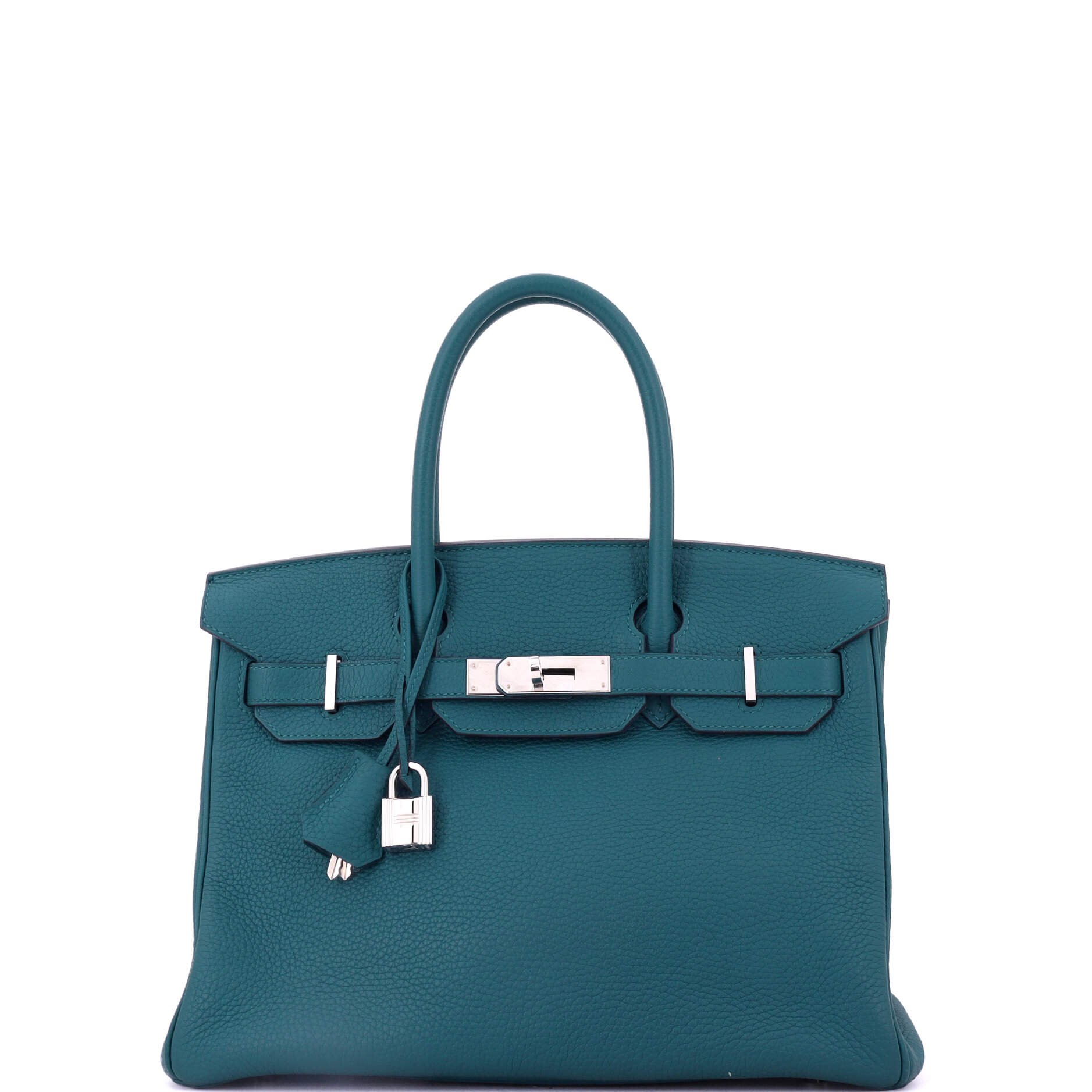 Hermes Birkin Handbag Vert Bosphore Togo with Palladium Hardware 25
