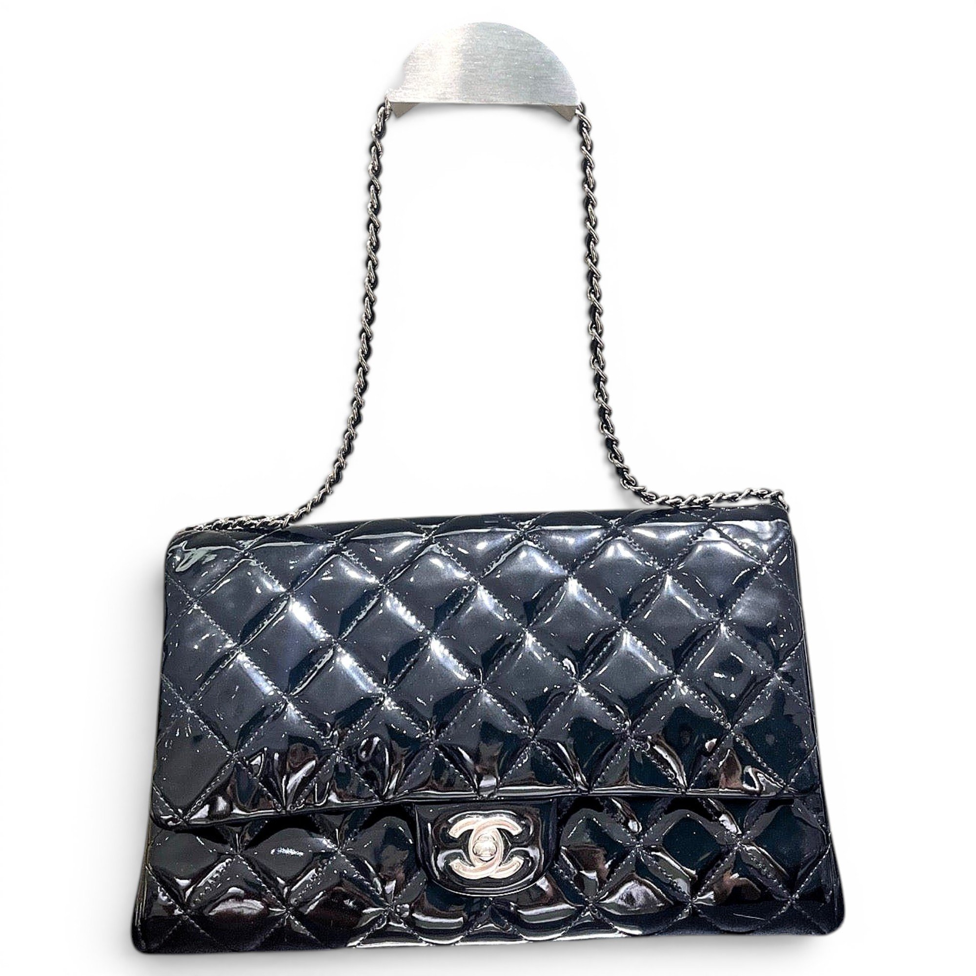 Patent leather handbag
