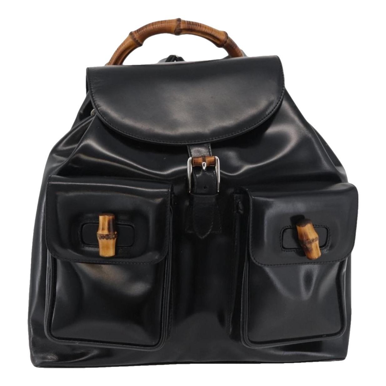 Patent leather backpack